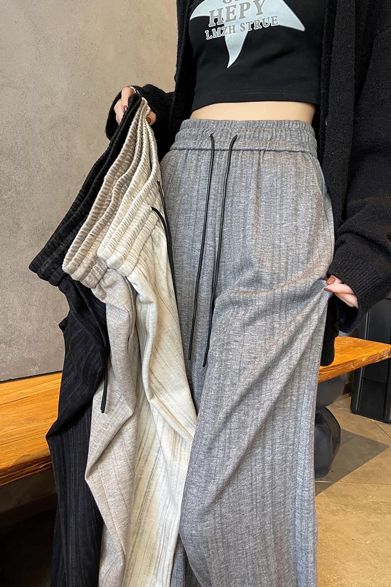 Slim diamond wide leg pants autumn retro pants for women