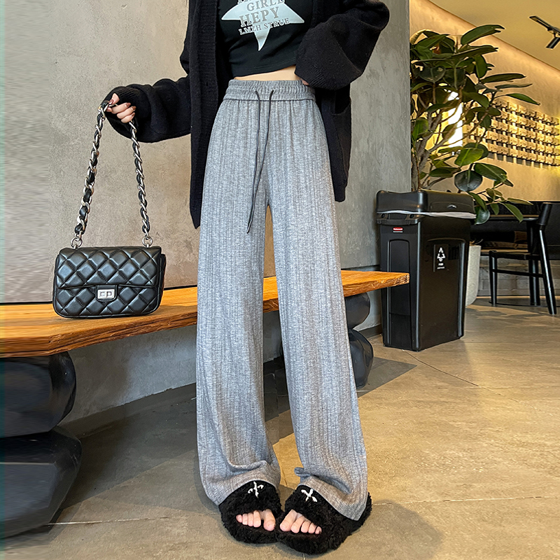 Slim diamond wide leg pants autumn retro pants for women