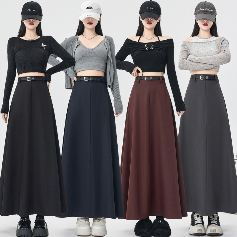 Slim A-line business suit Casual drape skirt for women