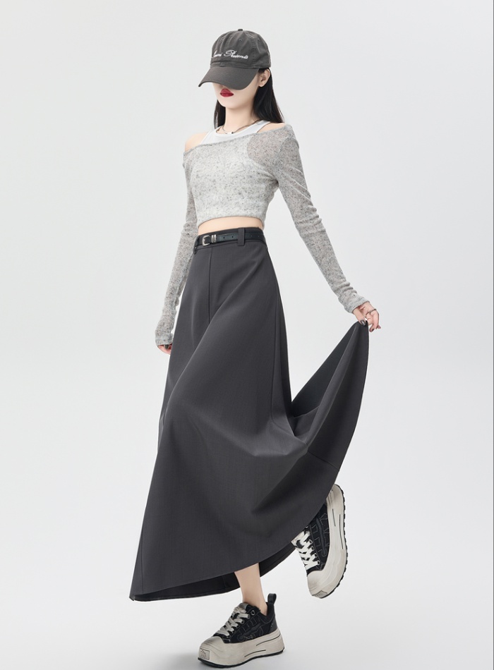 Slim A-line business suit Casual drape skirt for women