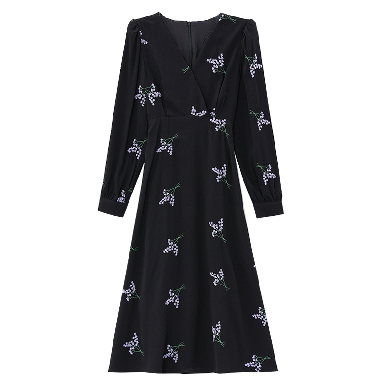 France style long high waist temperament long sleeve dress