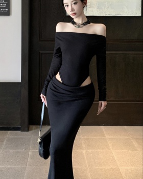 Spring and autumn long sleeve sexy hollow enticement dress