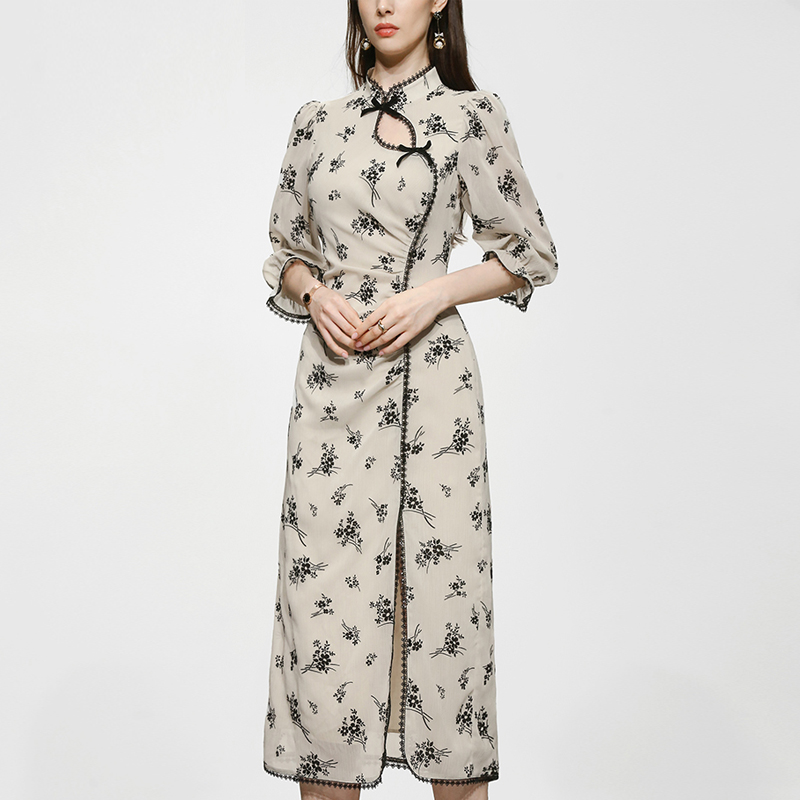 Slim Korean style cheongsam France style dress