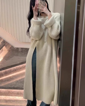 Long Korean style sweater dress knitted pullover dress