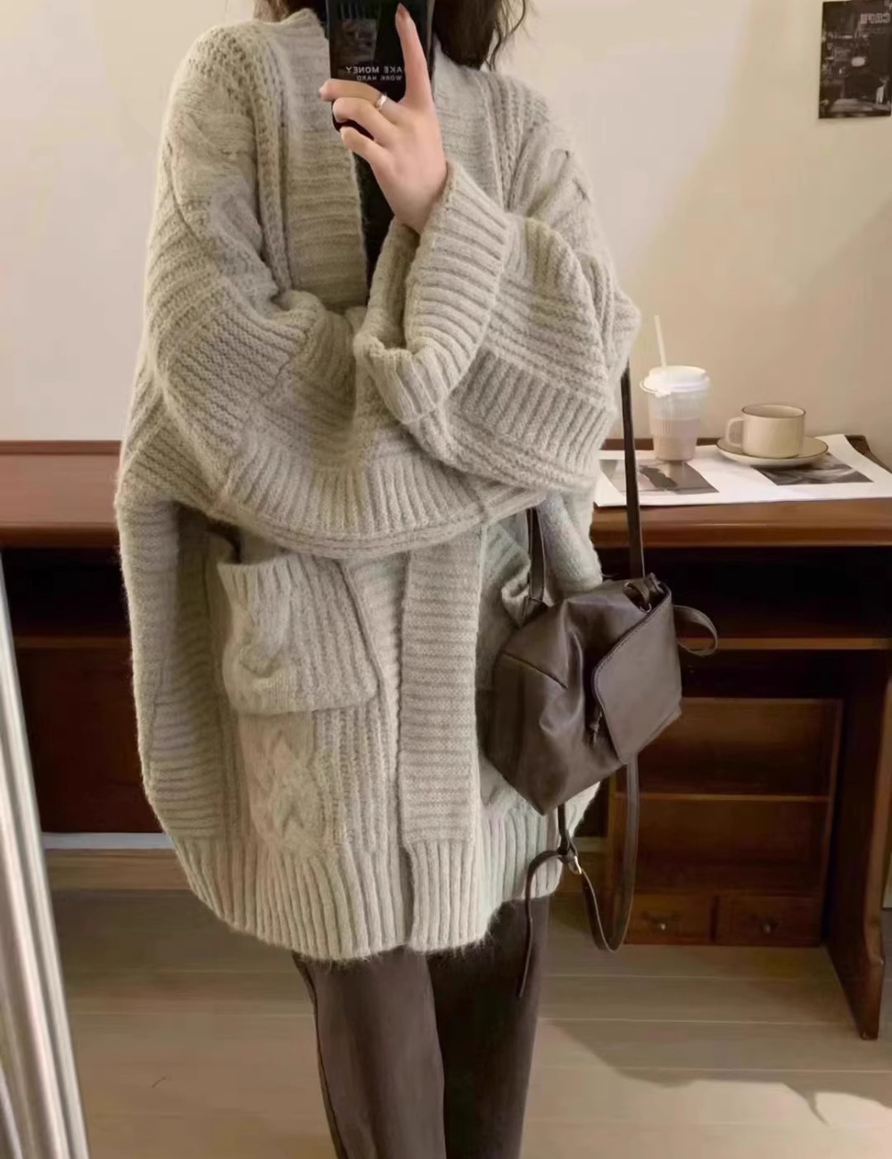 Long lazy coat loose autumn and winter sweater for women