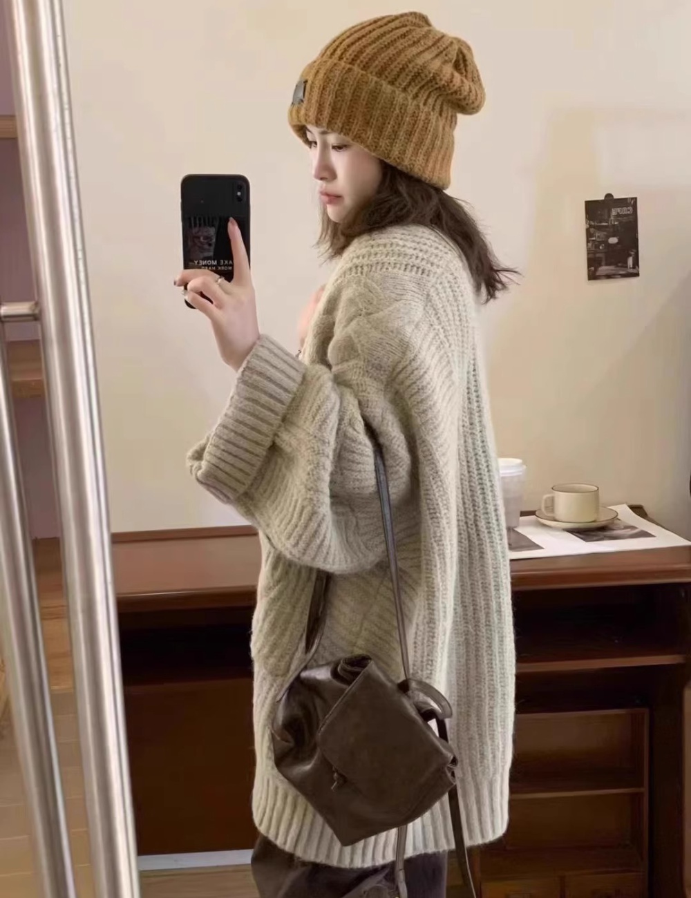 Long lazy coat loose autumn and winter sweater for women