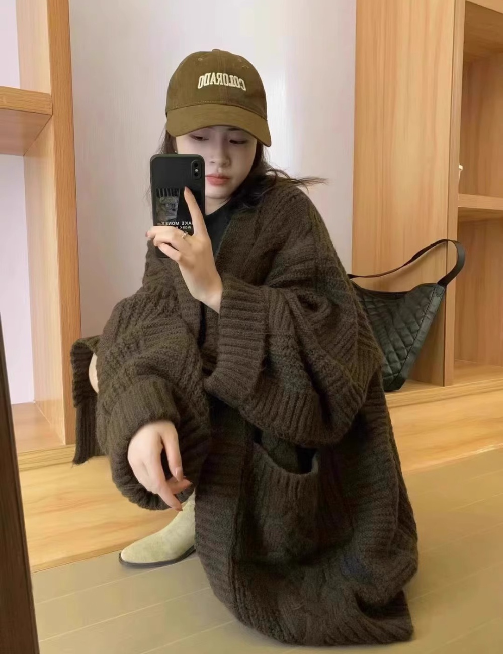 Long lazy coat loose autumn and winter sweater for women