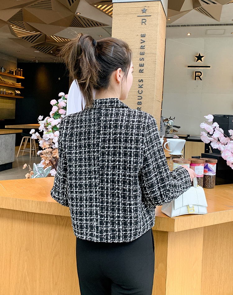 Ladies plaid business suit small fellow jacket for women