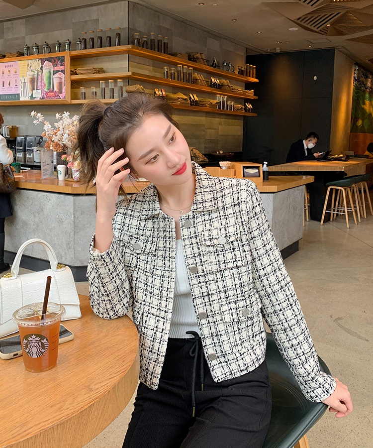 Ladies plaid business suit small fellow jacket for women