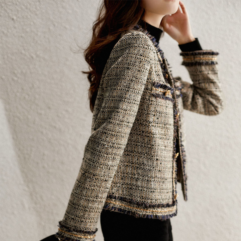 Ladies temperament coat short woolen tops for women