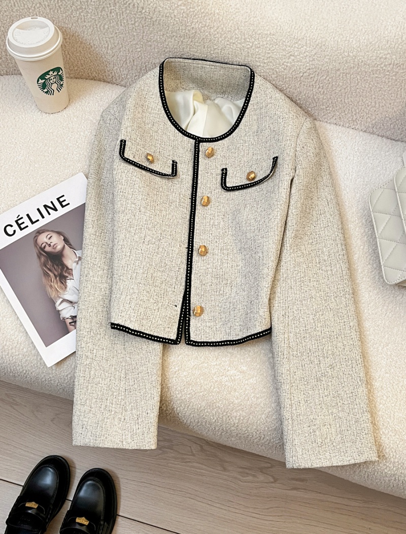 Ladies spring and autumn coat short retro tops for women