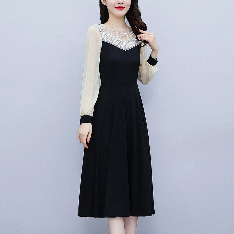 Long sleeve fat large yard Cover belly slim autumn dress