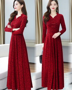 Temperament long cheongsam Chinese style dress for women