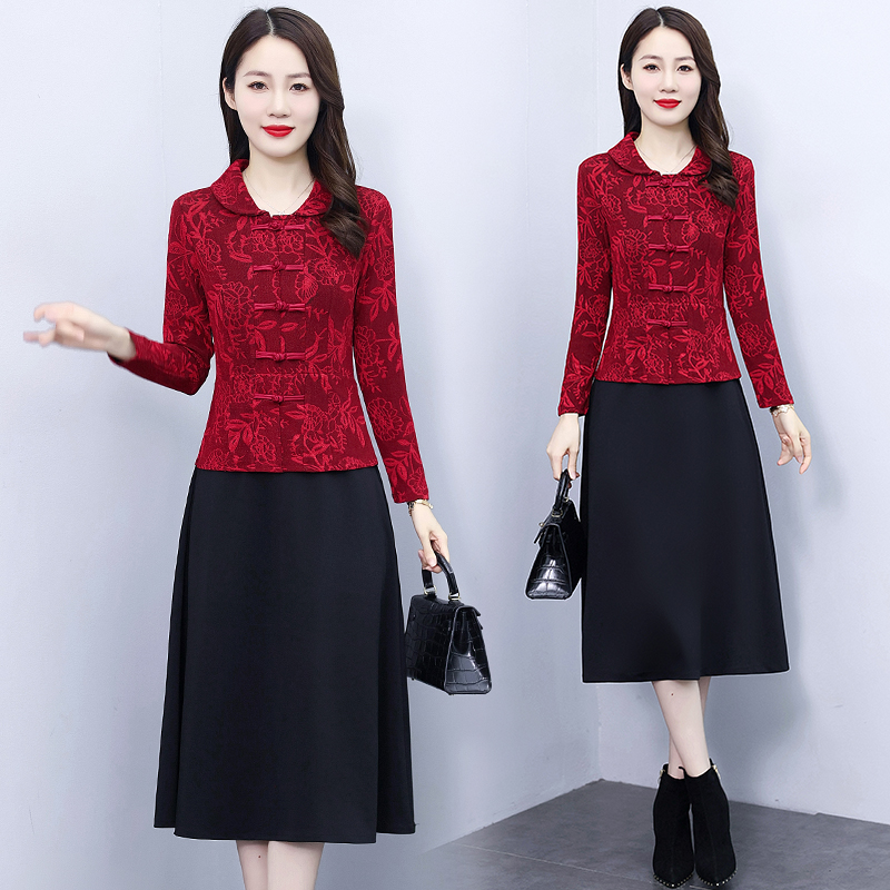 Summer Pseudo-two dress autumn cheongsam for women