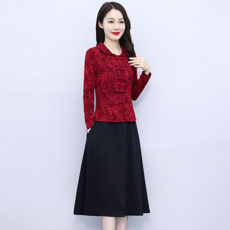 Summer Pseudo-two dress autumn cheongsam for women