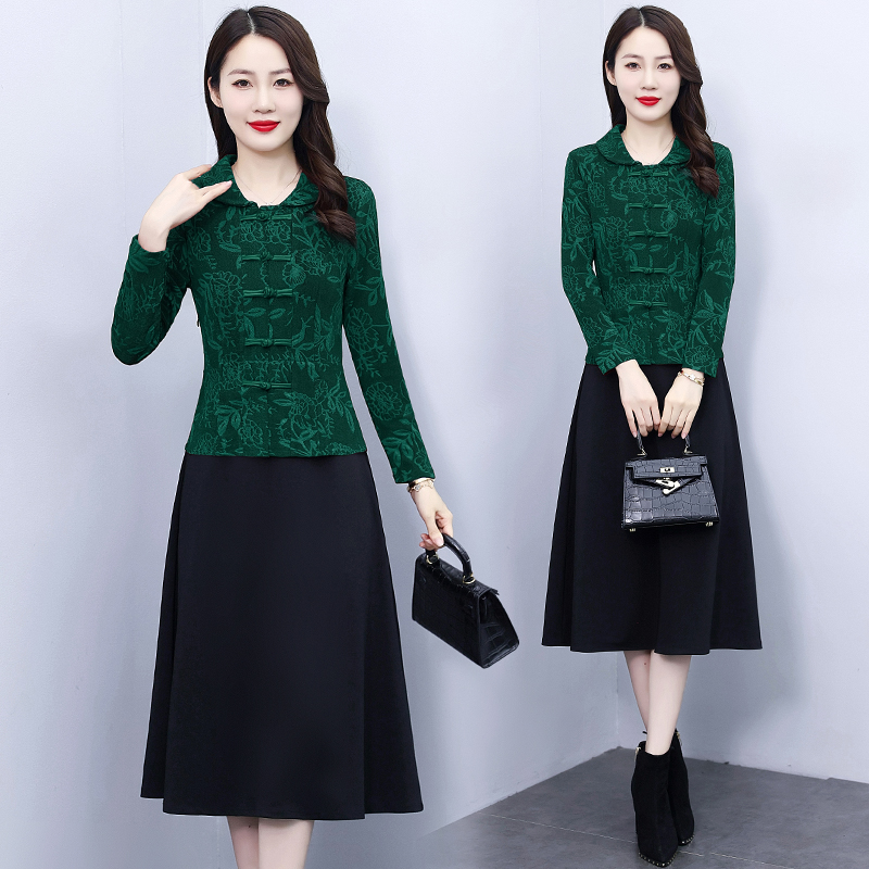 Summer Pseudo-two dress autumn cheongsam for women