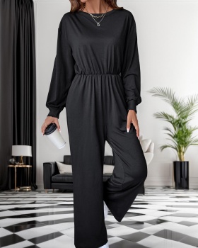 Long sleeve Casual pure autumn jumpsuit for women