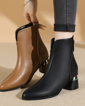 High-heeled footware short boots for women