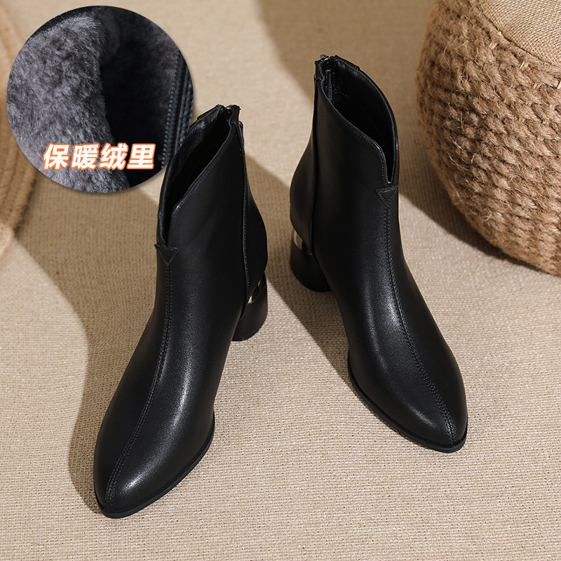 High-heeled footware short boots for women