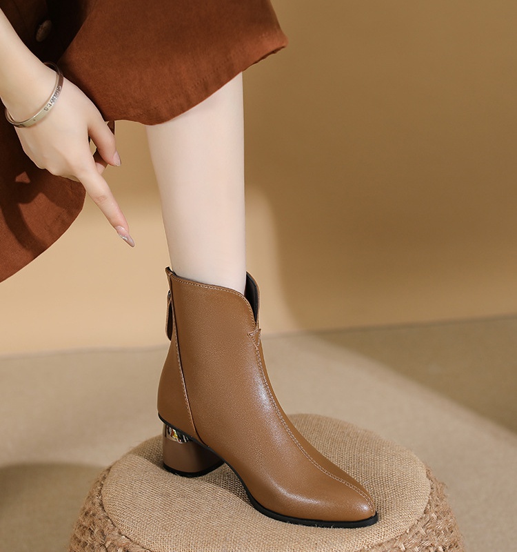 High-heeled footware short boots for women