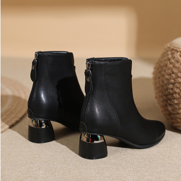 High-heeled pointed short boots fine-root shoes for women