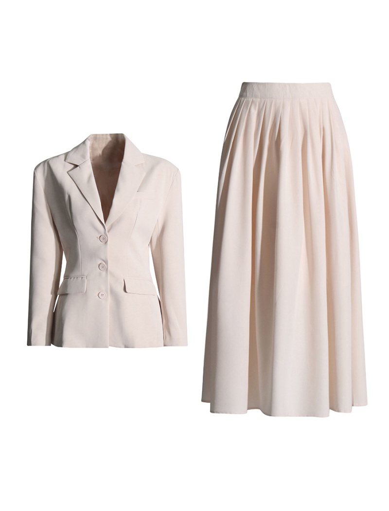 Pinched waist skirt business suit 2pcs set for women