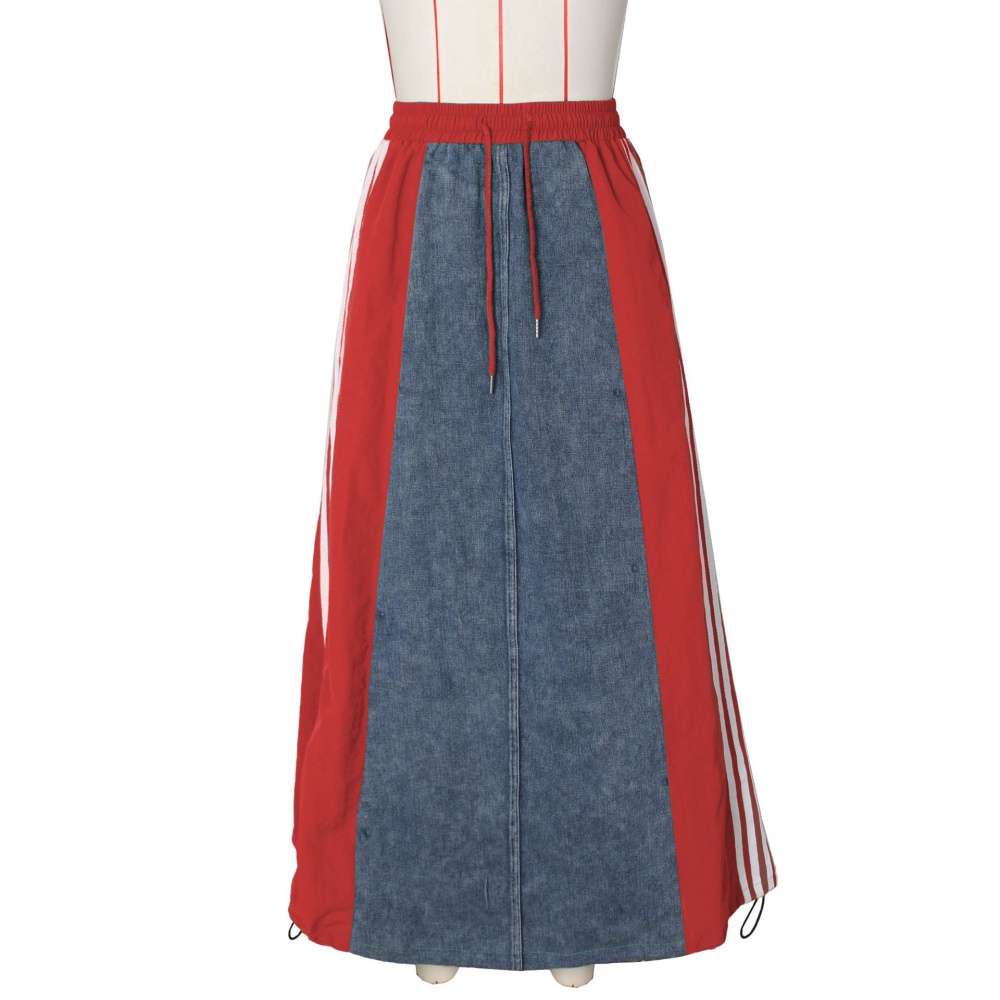 European style denim fashion mixed colors autumn skirt