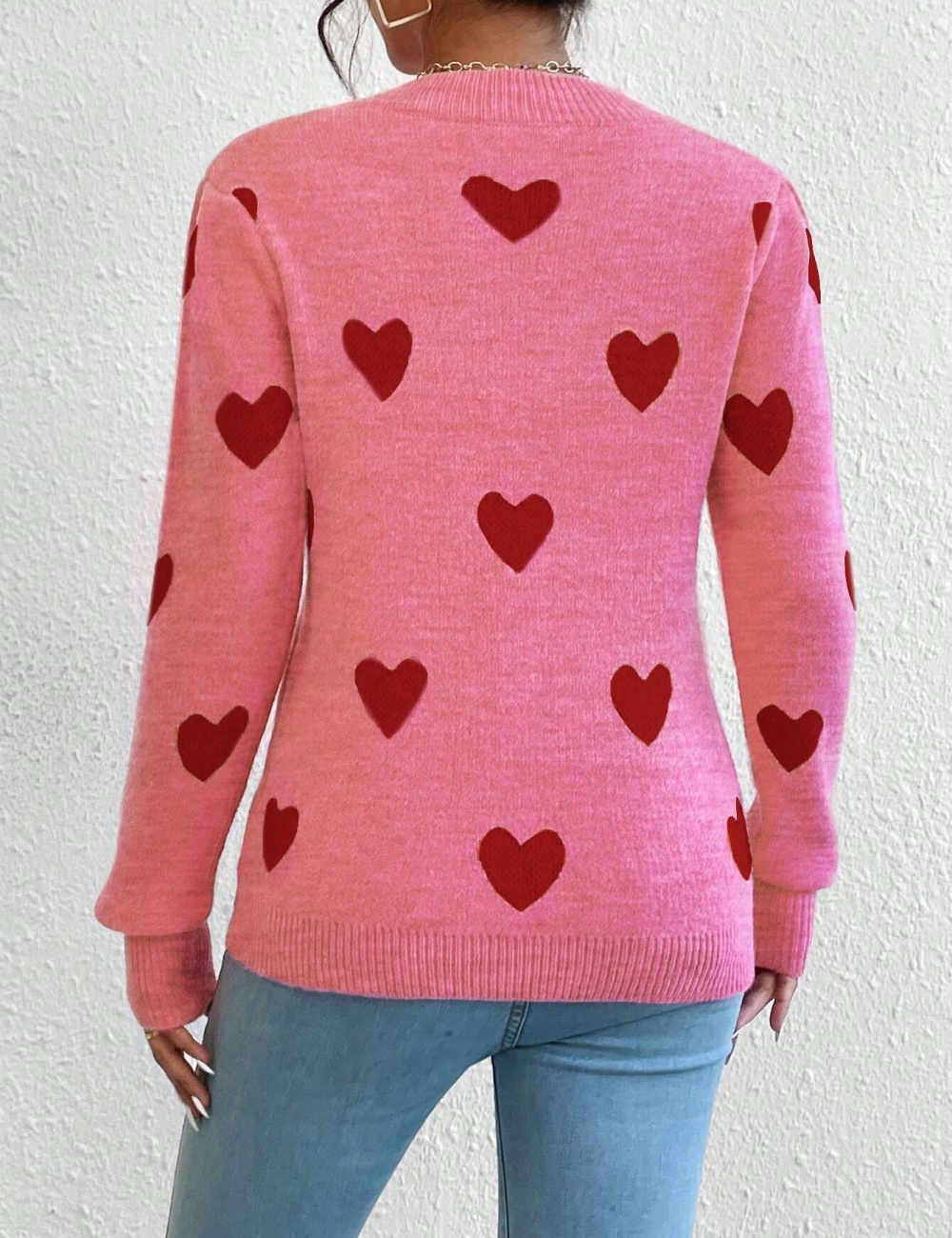 Casual all-match jacquard pullover sweater for women