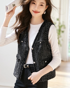 Coarse flower chanelstyle waistcoat spring coat for women