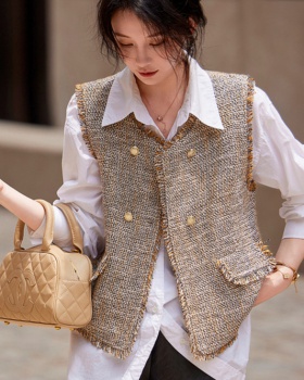 Autumn waistcoat chanelstyle jacket for women