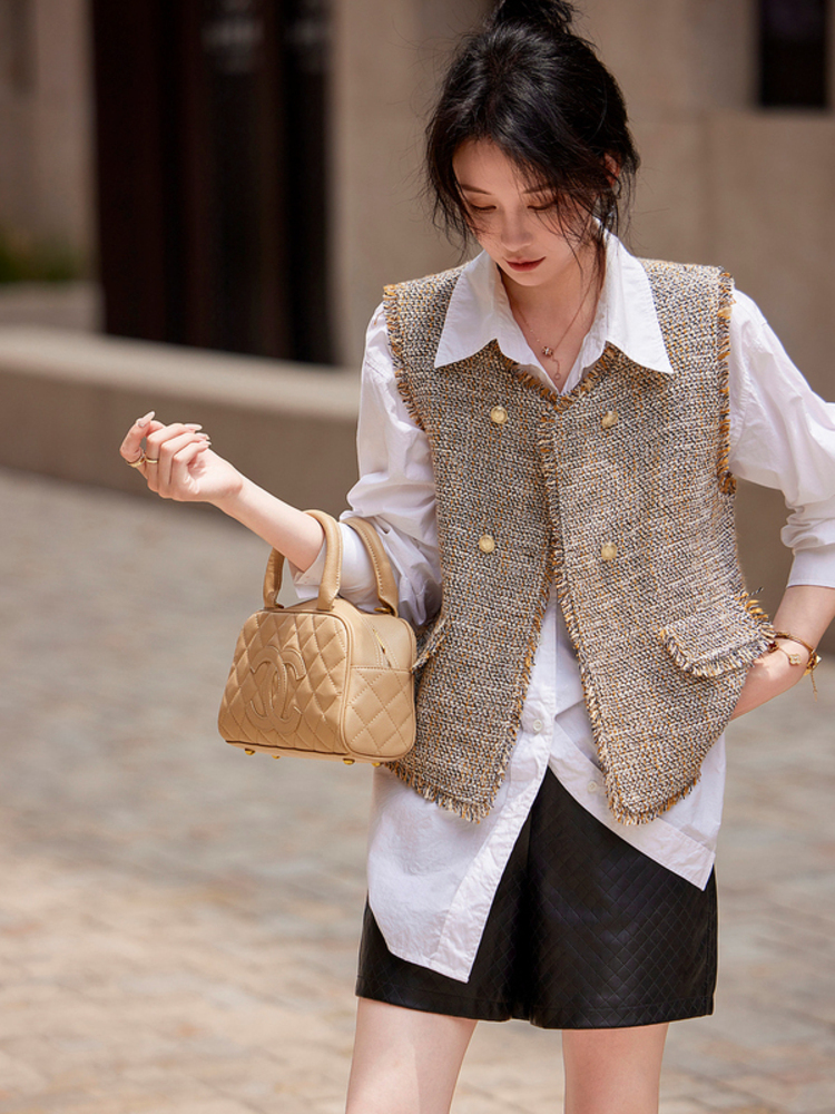 Autumn waistcoat chanelstyle jacket for women