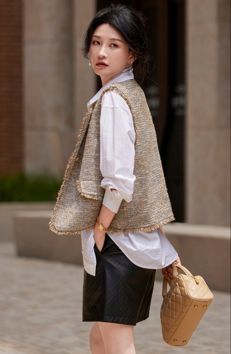 Autumn waistcoat chanelstyle jacket for women