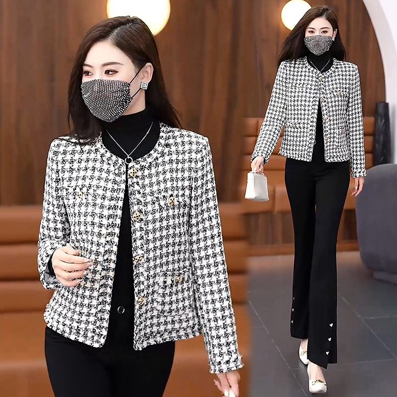 Fashion slim coat chanelstyle all-match tops for women