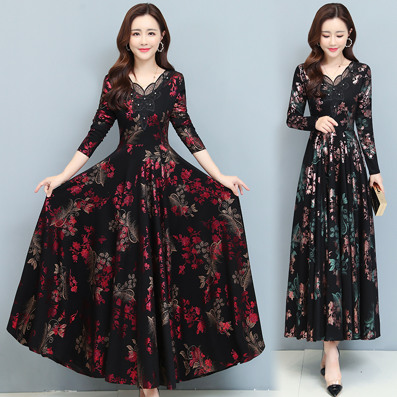 Printing temperament ladies dress for women