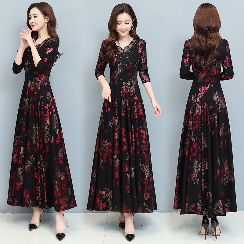 Printing temperament ladies dress for women