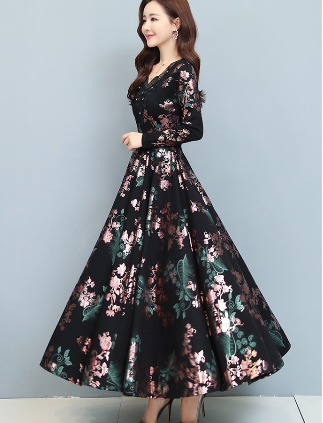 Printing temperament ladies dress for women