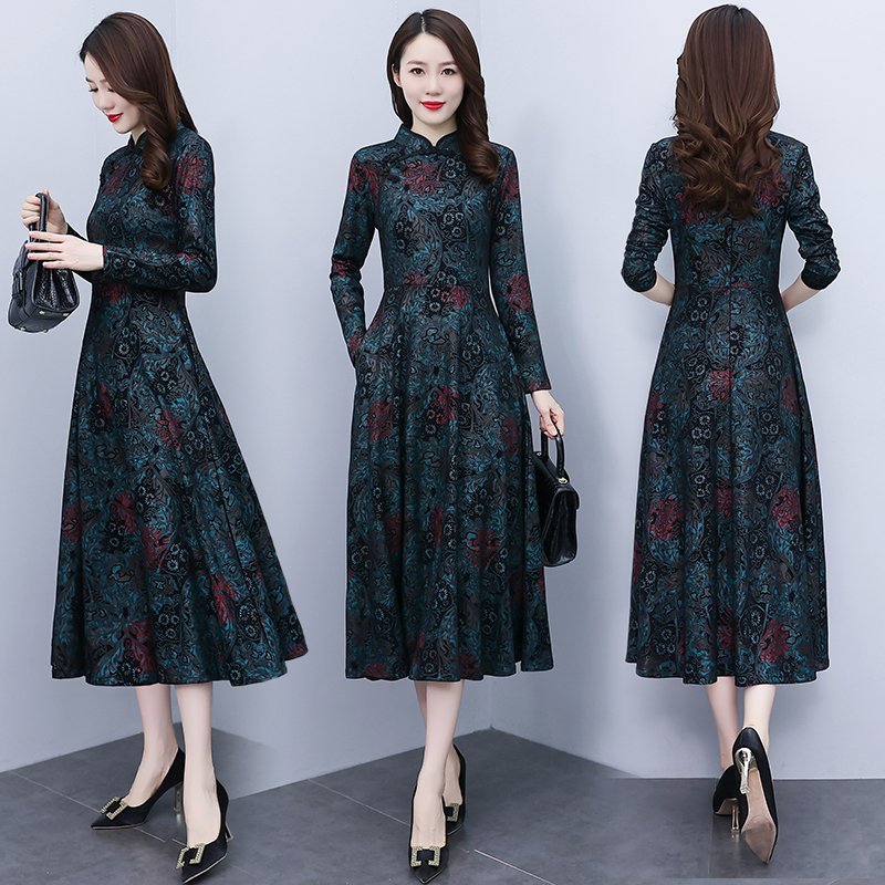 Ladies autumn and winter temperament dress for women