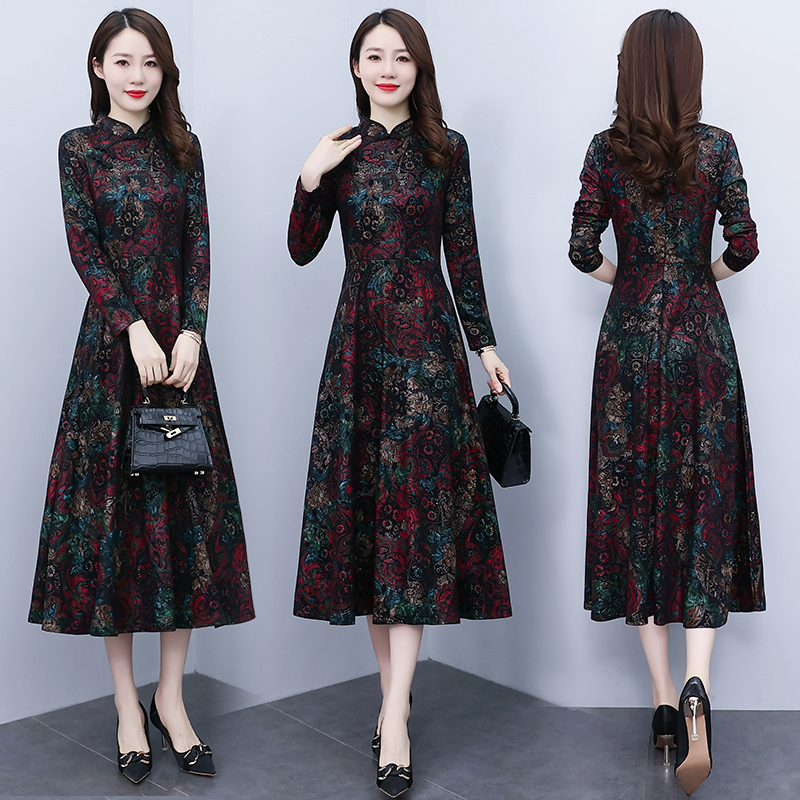 Ladies autumn and winter temperament dress for women