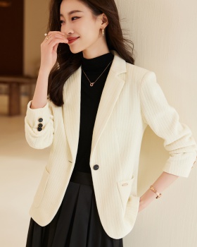 Casual autumn coat corduroy slim business suit for women