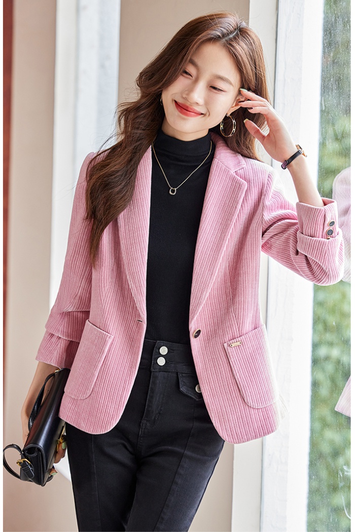 Casual autumn coat corduroy slim business suit for women