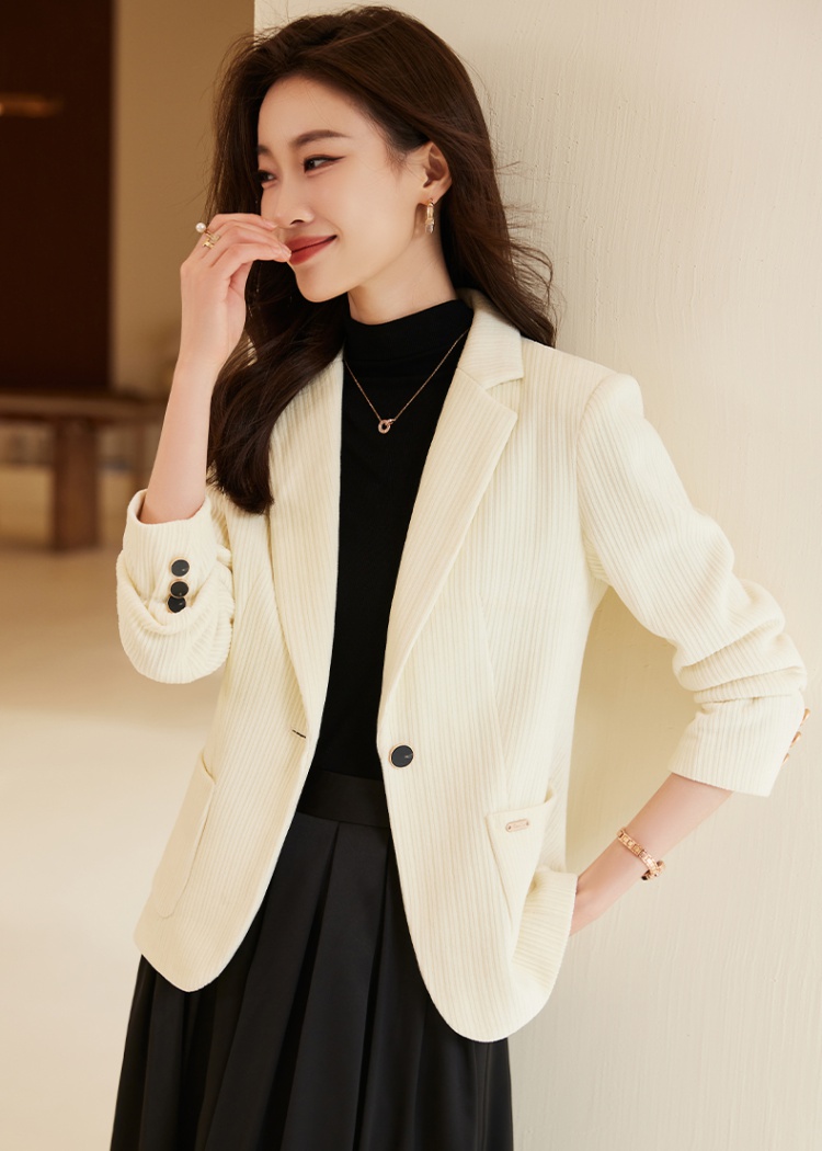 Casual autumn coat corduroy slim business suit for women