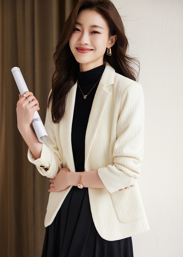 Casual autumn coat corduroy slim business suit for women