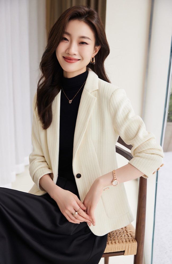 Casual autumn coat corduroy slim business suit for women