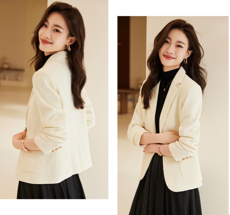 Casual autumn coat corduroy slim business suit for women