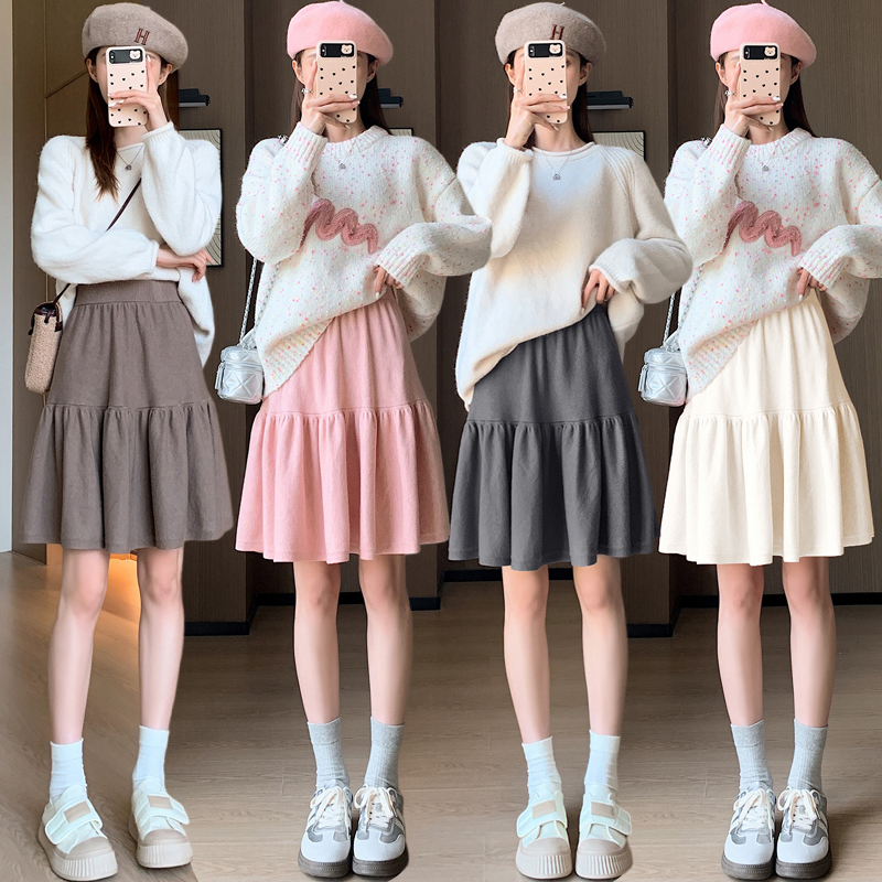 Knitted skirt Korean style short skirt for women