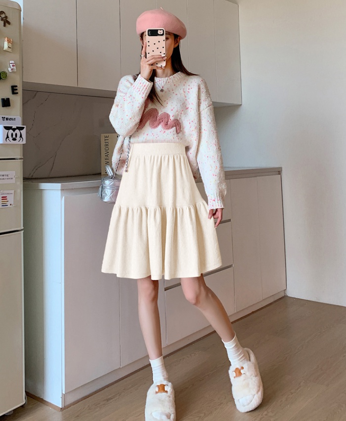 Knitted skirt Korean style short skirt for women