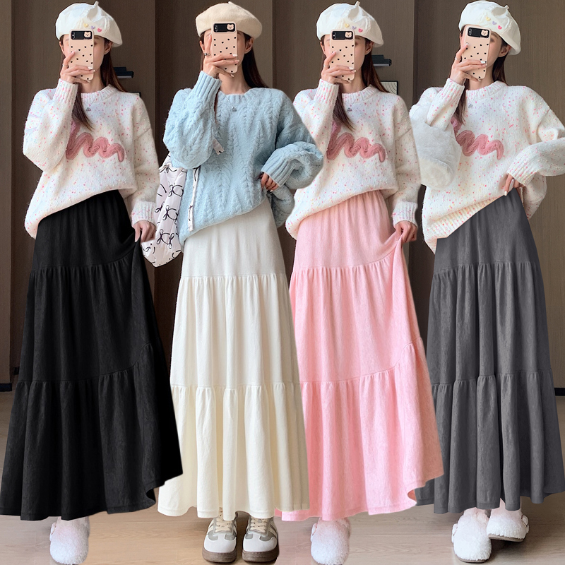 Big skirt long skirt high waist skirt for women