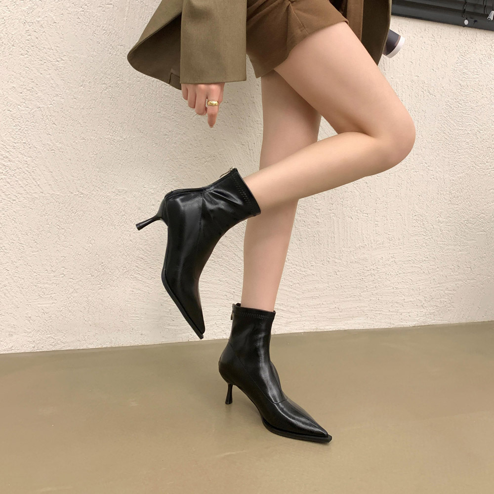 Pointed short boots niche women's boots for women