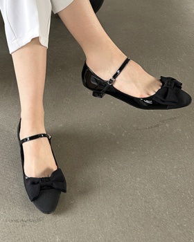 Sweet style low leather shoes chanelstyle shoes for women