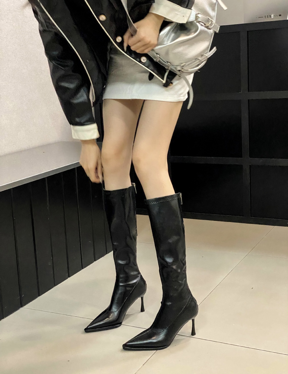 High-heeled fine-root boots Korean style thigh boots for women